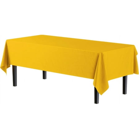 

Plastic Tablecloth 54In. X 108In. Rectangle Plastic Table Cover - Yellow