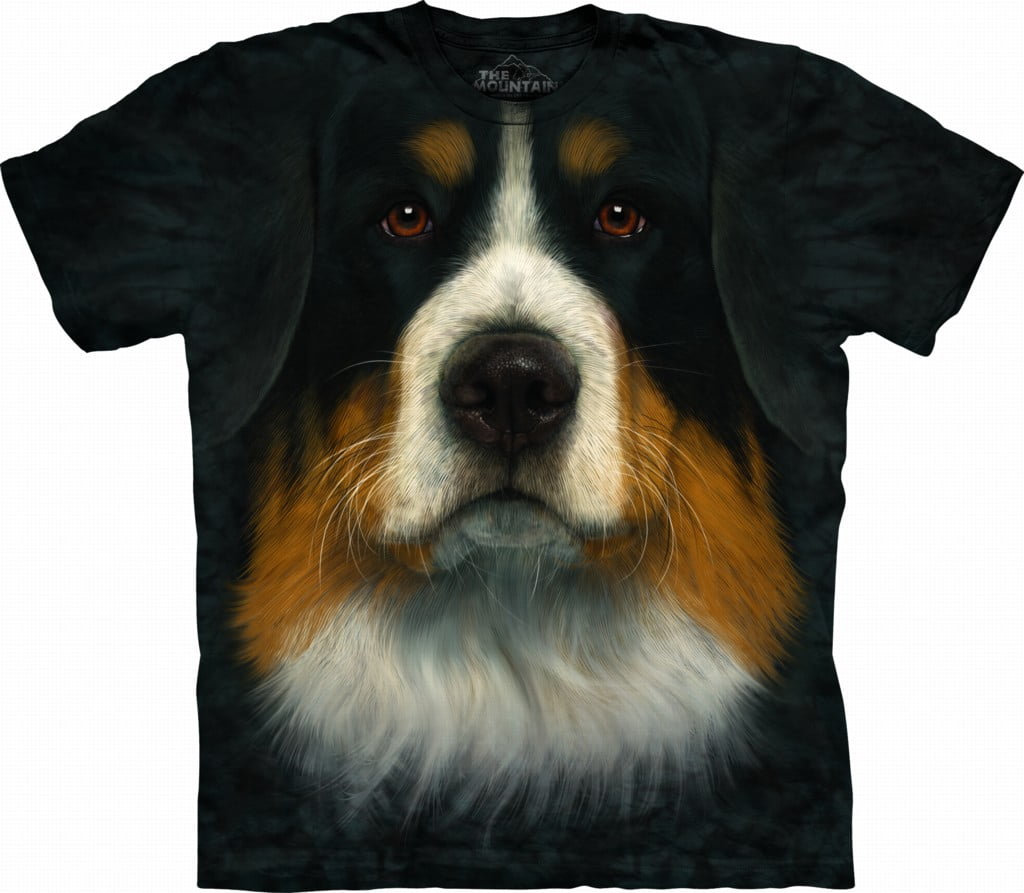 The Mountain Adult Black 100 Cotton Bernese Mountain Dog TShirt