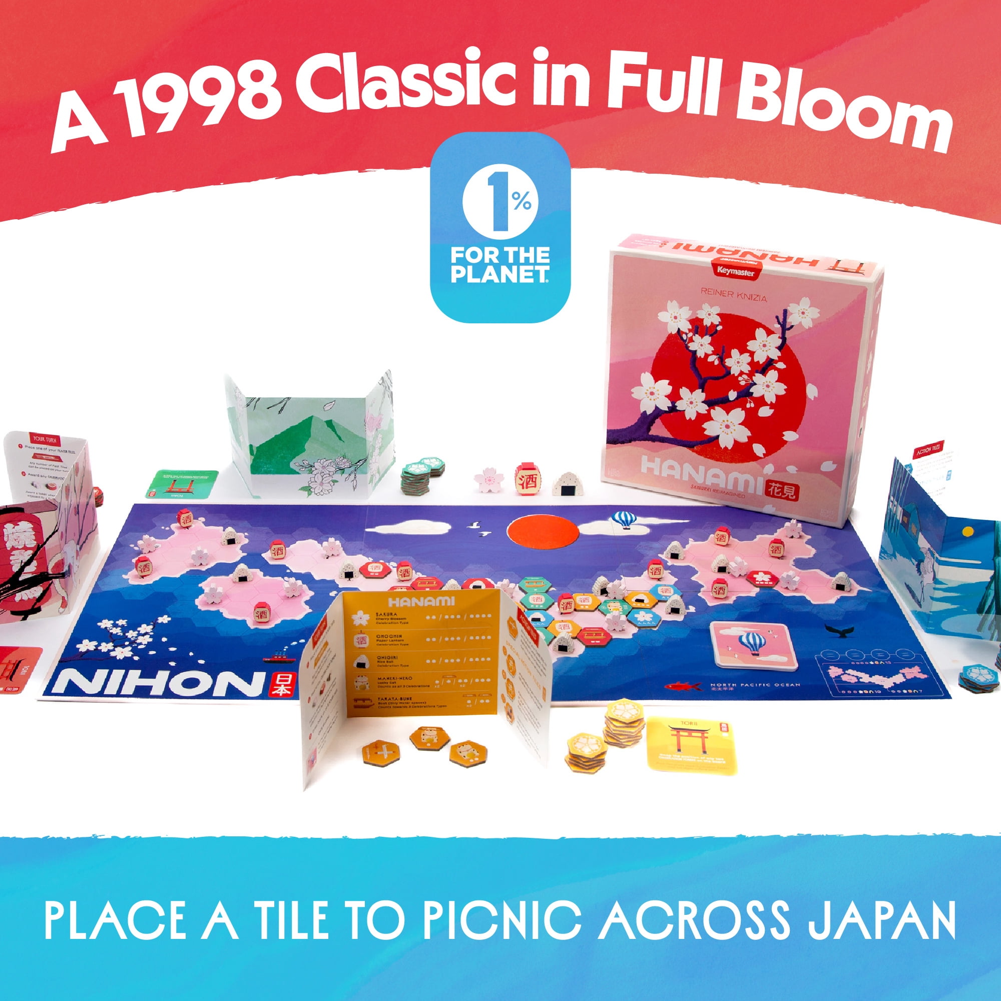 Hanami Deluxe Edition | A Strategic Tile-Laying Area Control Board Game for Adults Families and Game Nights Based On Reiner Knizia’s Classic Samurai