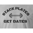 thumbnail image 2 of 9 Crowns Tees Men's "Stack Plates" T-shirt (Unisex Grey, Small), 2 of 3
