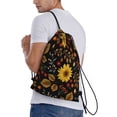 thumbnail image 4 of Yiaed Sunflowers Leaves Print Drawstring Bags Drawstring Backpack Bulk String Back Pack Gym Sport Bag-Medium, 4 of 5