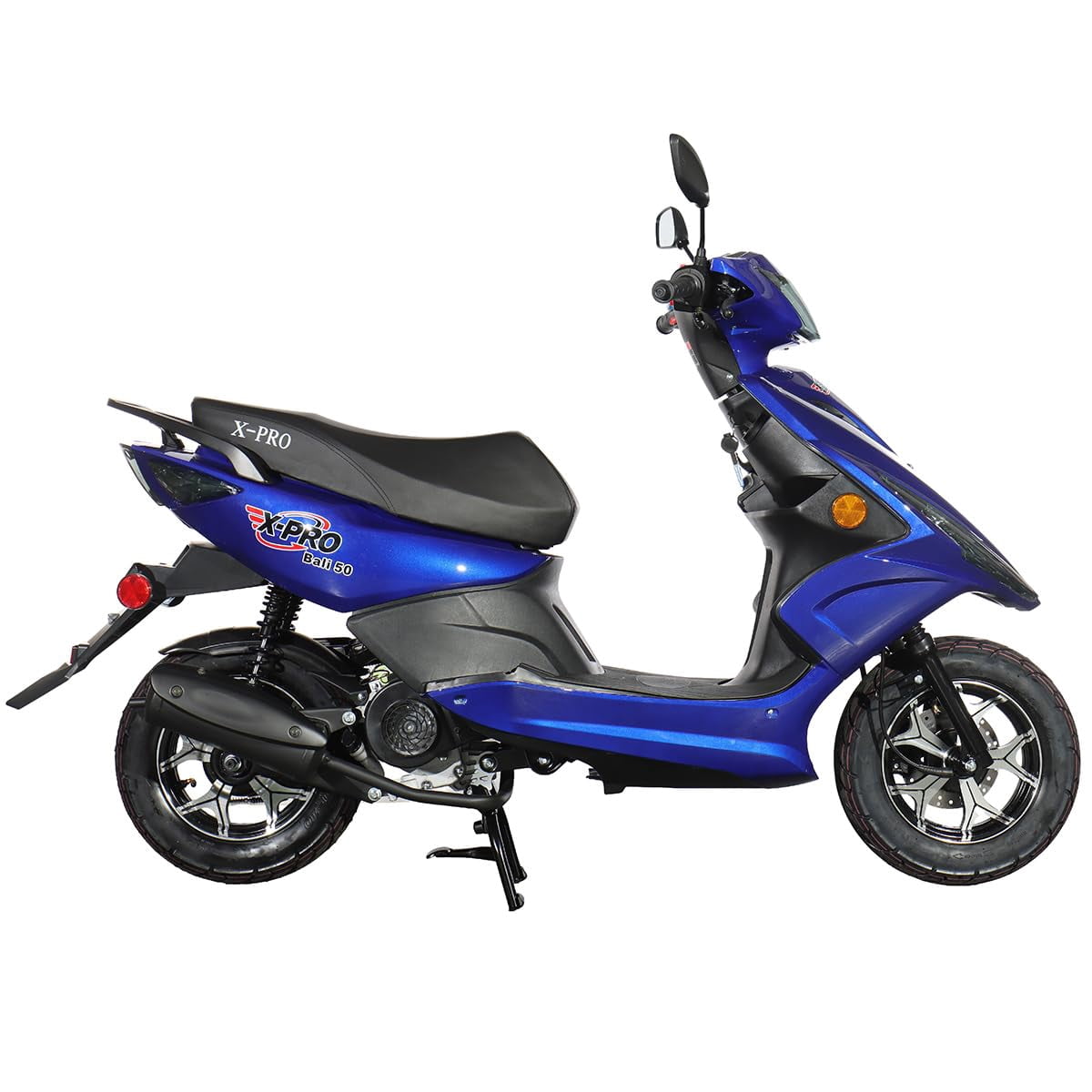 X-Pro Bali 50 Moped Scooter Gas Scooter with CVT Automatic, Electric/Kick Start, 10" Wheels, LED Headlight, EPA DOT Approved
