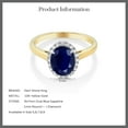 thumbnail image 5 of Gem Stone King 10K Two-Tone Gold Oval Blue Sapphire and Diamond Halo Engagement Ring | 2.50 Cttw | Oval 9X7MM | Wedding Anniversary Promise Gold Ring for Women (Size 9), 5 of 5