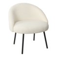 thumbnail image 1 of HomePop Sherpa Modern Wood and Fabric Accent Chair in Cream/Black Finish, 1 of 12