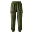 thumbnail image 4 of Xdegoge Boys Sherpa Fleece Cargo Pants Fuzzy Warm Joggers with Side Pockets Elastic Waist Winter Heavyweight Lounge Track Pants, 4 of 9