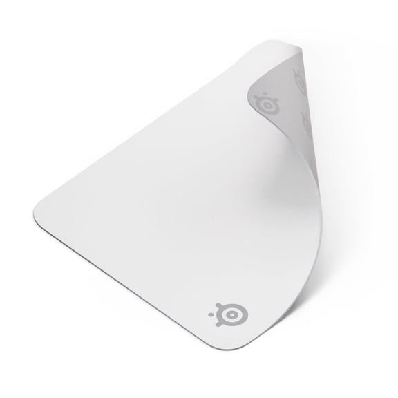 SteelSeries QcK Medium Gaming Mouse Pad — White — Non-Slip Silicone Rubber Base — Peak Tracking and Stability — 320 mm x 270 mm