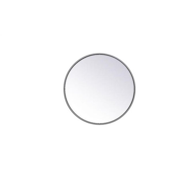 Elégant Décor MR4818GR Cadre en Métal de 18 Po Miroir Rond&44; Gris