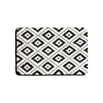 Hgallory Household Floor Mats for Bedroom Living Room, Polyester Non-Slip Floor Rugs for Entrance Sofa side, Geometric Pattern Home Decor Doormat Welcome Mats, 16"x24", 1 Pack, Black, Rectangle