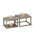 thumbnail image 5 of Spaco Nesting Coffee Table Set (2 Pieces), Stackable Space-Saving Design, Rubber Wood Frame, Gray, 5 of 7