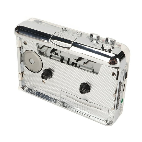 Convertidor de casete a MP3 Reproductor de casete con sonido estéreo HiFi retro USB con carcasa transparente