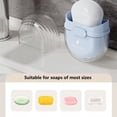 thumbnail image 2 of Vonpri 2 pack Soap Dishes Shower Holder Travel Soap Case with Lid and Draining Layer for small Bars, 2 of 7
