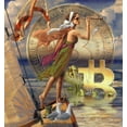 thumbnail image 2 of Hunziker, Steve 12x13 Black Ornate Wood Framed with Double Matting Museum Art Print Titled - Bitcoin Deco X, 2 of 4