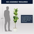thumbnail image 6 of American Art Decor Artificial Fiddle Fig Tree in White Square Ceramic Pot - 60", 6 of 6
