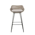 thumbnail image 5 of Verano Wicker and Metal Outdoor Barstools with Cushion, Set of 4, Mixed Brown and Beige, 5 of 12
