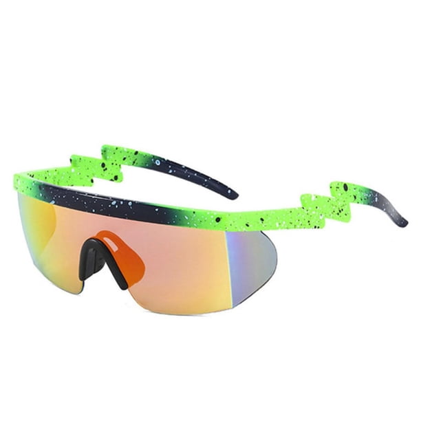 GAFAS IMPECABLES Gafas de sol semi sin montura Estilo retro con lentes de espejo arcoíris Gafas de sol retro