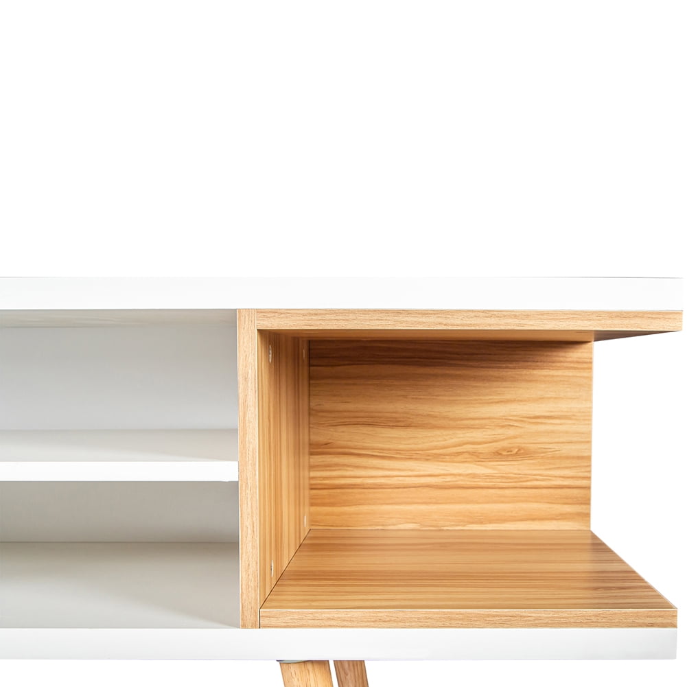 Kadyn TV Stand, Mid-Century Wood Entertainment Center with Adjustable Storage Cabinet, White TV Console for Living Room Kadyn TV Stand, Mid-Century Wood Entertainment Center with Adjustable Storage Cabinet, White TV Console for Living Room