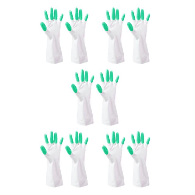 Monstrate 2 uds guantes impermeables mitones de limpieza platos limpios accesorio de hombres mujeres hogar cocina dedos verdes Type2 NO2