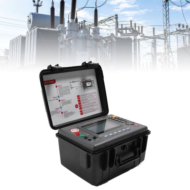 Probador De Resistencia De Aislamiento Digital Megóhmetro De 10 KV Probador De Aislamiento De Alto Voltaje Con Almacenamiento De Datos USB Para Cable De Alimentación