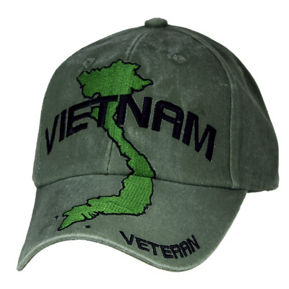 Eagle Crest Vietnam Veteran OD Green with Map Ball Cap