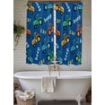 thumbnail image 4 of Cartoon Tractor Bathroom Window Curtain, Cute Beep Car Digger Shovel Truck Blue Light Filtering Coffee Kitchen Curtains, Bedroom Living Room Curtains 2 Panel 84"x63", 4 of 6