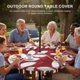 thumbnail image 3 of Round Outdoor Tablecloth with Umbrella Hole and Zipper, Burgundy Leaves Tablecloth with Elastic Waterproof, Farmhouse Botanical Branch Vintage Modern Patio Table Covers for 55" - 60" Pool Tables, 3 of 9