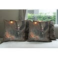 thumbnail image 6 of Ambesonne Fantasy Throw Pillow Cover 4 Pack, Necromancer Knight Wings, 20", Yellow and Brown, 6 of 7