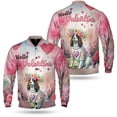thumbnail image 3 of Hello Valentine’s Day English Springer Spaniel Flower Crown Romantic Pink Floral All Over Print 3D Baseball Jacket Springers Dog Lover Gifts Bomber Jacket Softball - 00031, 3 of 6