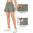 thumbnail image 4 of Little Donkey Andy 5 Inch Inseam nylon Shorts for Women Stretch Quick Dry Shorts for Hiking Travel Casual Gray Green 2XL, 4 of 7