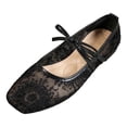thumbnail image 2 of GPOECD Ballet Elegant Lace Flat Shoes for with Pointed Toe and Mesh Detail Comfortable Everyday Casual Footwear Womens Shoes Black,41, 2 of 8