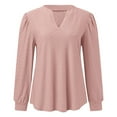 thumbnail image 6 of Women Blouses Cute Summer Sexy Long Shirts for Women Active Wear Top Set Long Sleeve Tops for Loose Fit Sleeve Chiffon Blouse Laye Shirts Petite Tops Cute Clothes Summer Girl Pink M, 6 of 6