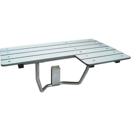 CSI Bathware 32 in W x 21 D L-Shape Wall Mount Phenolic Slatted Folding Shower Seat Right Hand