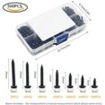 thumbnail image 2 of 500 Pieces M3 Black Carbon Steel Self Tapping Screws Cross Pan Head Assortment Kit With Clear Box For Wood Plastic, Soft Metal(Black), 2 of 7