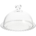 thumbnail image 1 of 1 Set Dessert Dome Cake Protective Cover Glass Food Cover and Glass Tray, 1 of 6