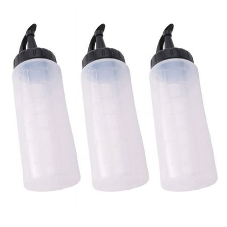 

Chef s Squeeze Bottle Pack of 3 Condiment Squeeze Bottles Ketchup Squeeze Squirt Bottle for Sauce BBQ Dressing Small