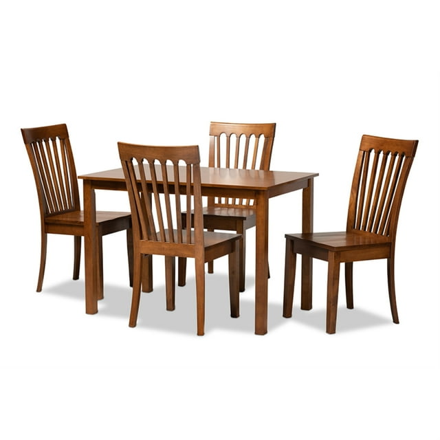 Baxton Studio Erion Moderne et Contemporain Noyer Brun Fini Bois 5 Pièces Ensemble Repas