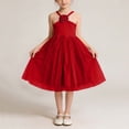 thumbnail image 2 of Pounoo Womens Sundresses Halter Neck Rose Decor Tulle Skirt Lightweight Sweet Style (For Small Wearers) Gift, 2 of 6