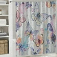 thumbnail image 6 of PRATYUS Purple Shower Curtain for Bathroom,Spring Watercolor Butterfly Shower Curtain Sets,Waterproof Fabric Cloth Shower Curtains Set with Hooks 36x72, 6 of 7