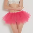 thumbnail image 3 of Kcocoo Womens High Quality Pleated Gauze Short Skirt Adult Tutu Dancing Skirt Polyester Hot Pink, 3 of 6