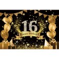 thumbnail image 3 of 7x5ft,Gold 16th Birthday Backdrop,Happy Birthday Photography Background,Balloon Photo Backdrops for Party Decorations Birthday Banner, 3 of 4