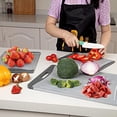 thumbnail image 2 of Cutting Boards for Kitchen, PP Chopping Board Set of 3 With Deep Drip Juice Groove Easy Grip Handle, BPA Free, Dishwasher Safe, Extra Large Cutting Board Set for Kitchen Meat Vegetables Cheese, 2 of 9