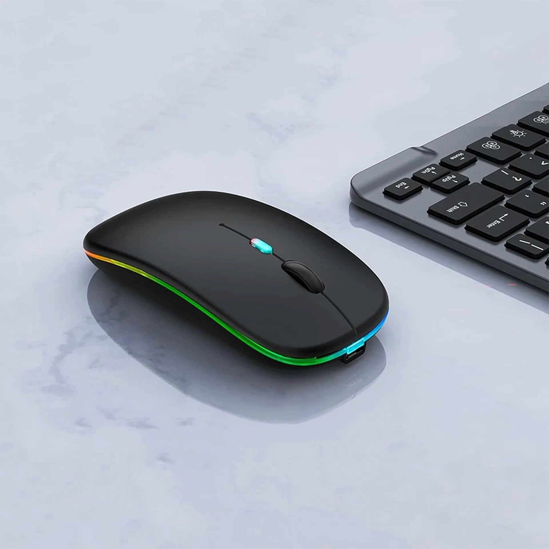 CIRCLE- Wireless Bluetooth Mouse Rechargeable Led Silent Slim Laptop Mouse Portable(Blue