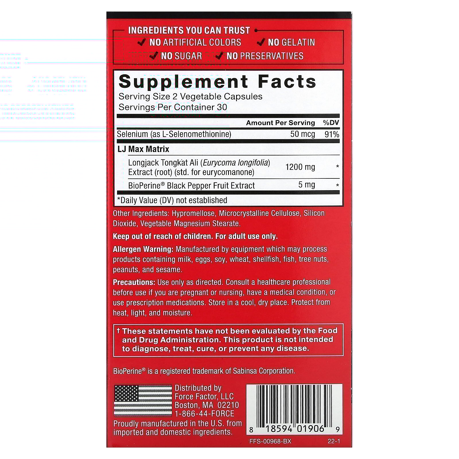 Fundamentals, LongJack Tongkat Ali Max, 1,200 mg, 60 Vegetable Capsules