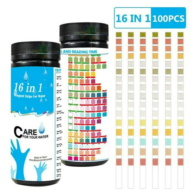 Pool Spa Test Strips Swimming Pool Water Quality Testing Strips Drinking Water Test Paper for Pond 16 in 1