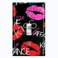 thumbnail image 1 of Metal Light Switch Plate Cover Lipstick Kisses Love Romance Black LOV008, 1 of 13