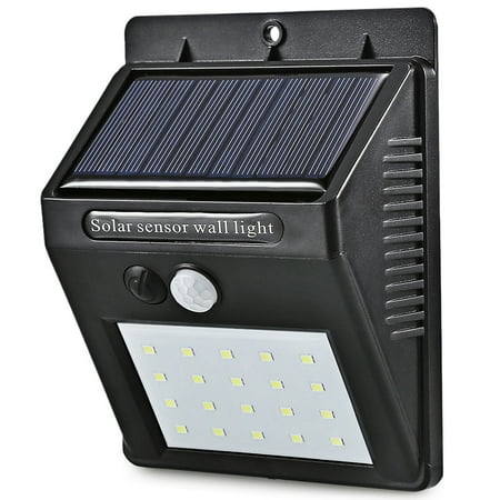 Types Of Patio YM - SHS - 003 20 LEDs Solar Motion Sensor Wall Light IP65 Waterproof for Outdoors Garden Patio Yard Garage Dim Type ()