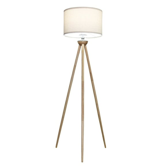 Ashcroft Furniture Lirios Three Legged Wooden Strip Floor Lamp - Natural