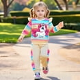 thumbnail image 3 of Bellafa Little Girls Rainbow Stripes Unicorn Sweatshirt and Jogger Pants Outfits Toddler Baby 2 Pieces Long Sleeve Fall Winter Clothes Set, 3 of 10
