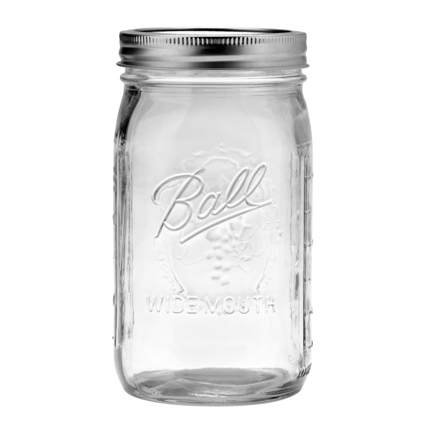 Ball Mason Jars, 32 oz Wide Mouth, Clear Glass, Set of 12