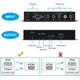 thumbnail image 3 of Convertidor de YPbPr/VGA a HDMI con Audio, 5 Componentes RCA/VGA a Adaptador HDMI, Compatible con Escala 1080P, Compatible con PC, Laptop, DVD, PSP, Xbox a Monitor/proyector HDMI, 3 of 6