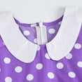 thumbnail image 3 of FYMNSI Kids Girls Polka Dot Dress Vintage 50's Girls Dress Retro Doll Collar Swing Dresses Sleeveless Party Dress 9-10 Years Purple, 3 of 6